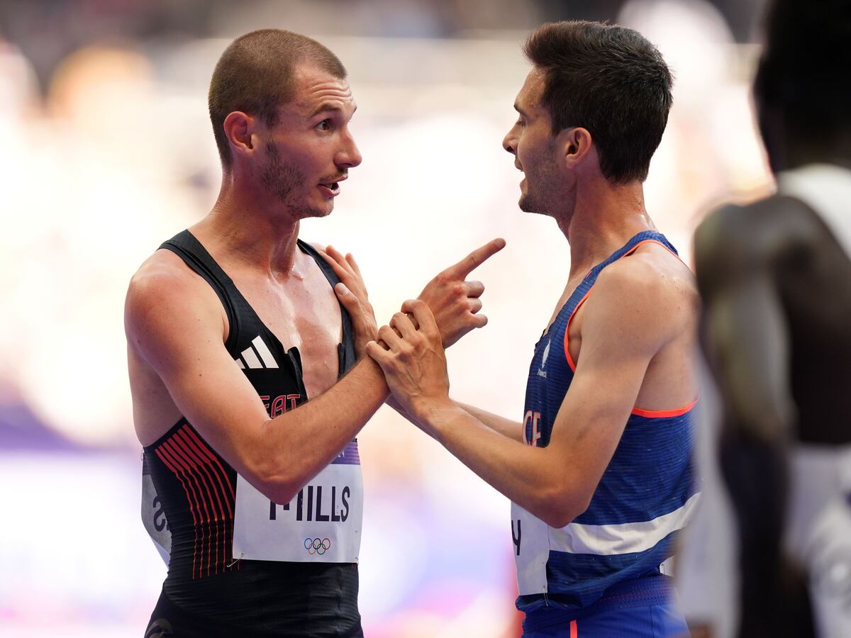 George Mills clashes with French rival after collision during 5000 metres heat