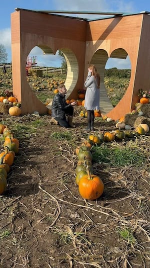 'I boo!' Proposal in a pumpkin patch sets up very happy Halloween for Penkridge couple