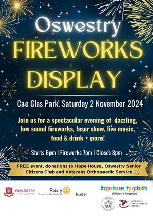 The 'quiet' firework display taking place for Oswestry Bonfire Night