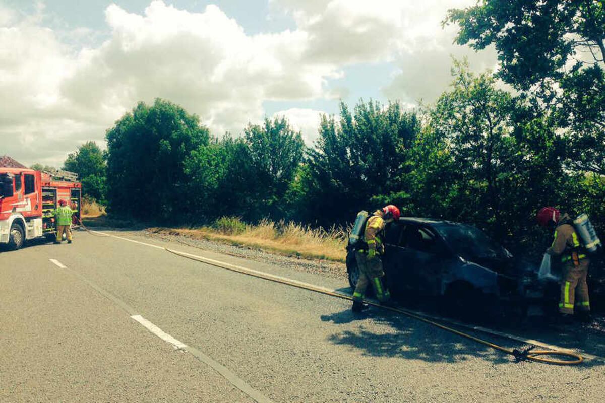 Traffic Disruption As Car Catches Fire On M54 In Shropshire