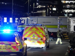 A bomb disposal unit outside Buchanan Bus Station in Glasgow