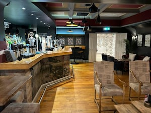 A bar area inside Townhouse in Oswestry that has appeared on the market. Picture: Halls. 