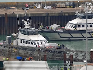 Migrants arriving in the UK after crossing the Channel