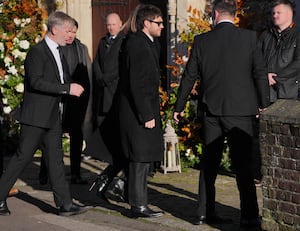 Former One Direction band member Niall Horan (centre) arrives for the funeral service of One Direction singer Liam Payne at St Mary's Church in Amersham, Buckinghamshire.