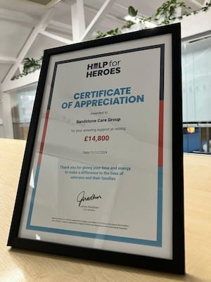 Help for Heroes Fundraising Certificate