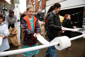 Residents were encouraged to 'milk the moo' at Wellington's first ever Pancake Day festival last year