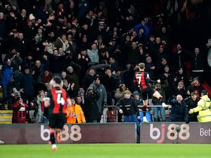 David Brooks celebrates Bournemouth's winner