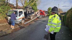 Police seized the vehicle in Maesbury following complaints from residents. Picture: West Mercia Police. 