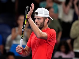 Britain's Jacob Fearnley after winning his first-round match at the Australian Open