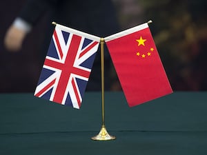 The Union flag and the flag of the People’s republic of China