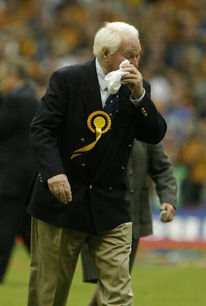 An emotional Hayward after Wolves won the play-off final to reach the Premier League