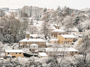 The snow in Holmfirth, West Yorkshire (PA)