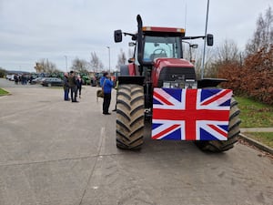 Farmers gathered ahead of the protest.