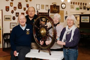 Newport Royal Naval Association Club committee, with Chairman Pete Bunting, Nigel Mellor, Bridget Bunting and Jude Paton