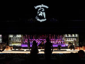 The bar at Stringfellows nightclub in London, where the urn containing part of the ashes of Lemmy from Motorhead is placed to honour the wishes in his will that part of his ashes be kept in an urn behind the bar of his favourite establishment