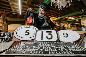 Old Mill Antique Centre in Bridgnorth with Railway Memorabilia to coincide with Severn Valley Railway 60th year. In Picture: Jan Lendon from the antiques centre