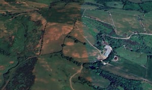 The footpath runs around Middle Hill Farm, pictured. Photo: Google