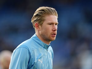 Manchester City’s Kevin De Bruyne warms up ahead of a match