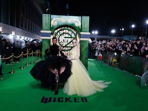 Cynthia Erivo (left) and Ariana Grande at the Wicked UK premiere