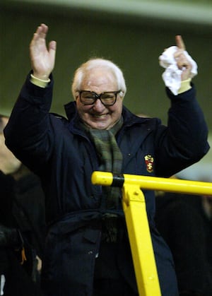 Sir Jack celebrates Wolves' 3-2 FA Cup victory over Newcastle United