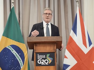 Sir Keir Starmer during a press conference as he attends the G20 summit in Rio (PA)