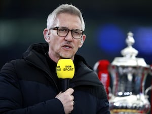 Gary Lineker speaks before the FA Cup