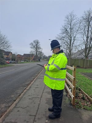 Members of Wellington Safer Neighbourhood Team conducted a speed survey. Picture: West Mercia Police. 