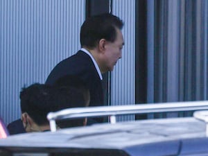 South Korean President Yoon Suk Yeol outside the Corruption Investigation Office for High-Ranking Officials in Gwacheon, South Korea