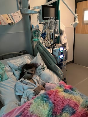 Kathryn went she was very ill after being admitted to Noah’s Ark Children’s Hospital in Cardiff.