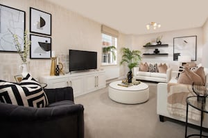 B&DWM - Living room inside a typical David Wilson Homes Shropshire development