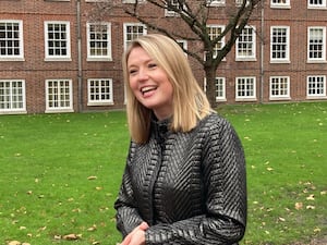 Barrister Charlotte Proudman speaking to the media in Grays Inn Square (PA)