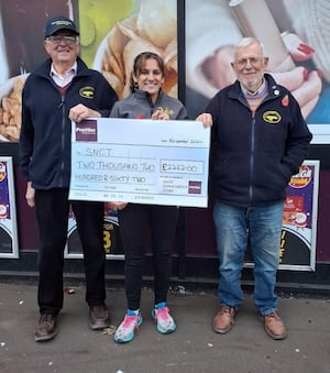 L to R John Snell, Treasurer SNCT, Julie Kaur, Jules Convenience and Bernie Jones, Chair, SNCT