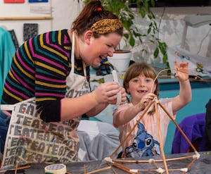 Lantern making for the Love Oswestry Winter Festival of Arts and Culture. Picture: stonehousephotographic.com.