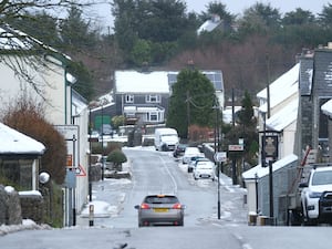 Snowy conditions in Princetown near Dartmoor. from March this year