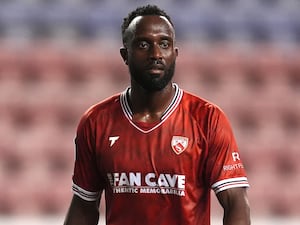 Jordan Slew in action for Morecambe (Martin Rickett/PA)