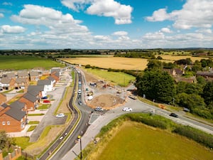 The new roundabout on the A442 in Crudgington