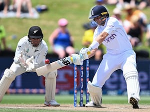 England’s Joe Root bats during play on day four in Hamilton