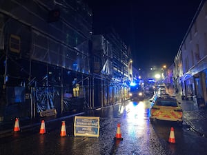 Knighton's Broad Street was closed after the one vehicle collision