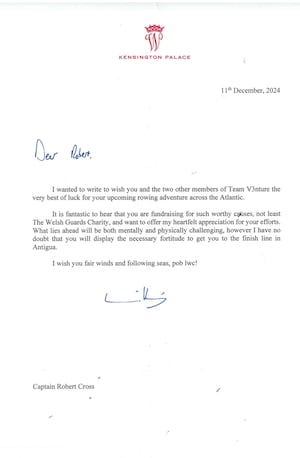 The letter from the Prince of Wales