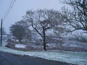 A wintry scene at Penybont Common. Image by Andy Compton