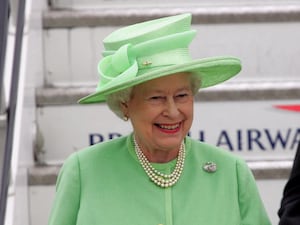 Queen Elizabeth II arriving back at Heathrow Airport after a visit to the United States in 2007