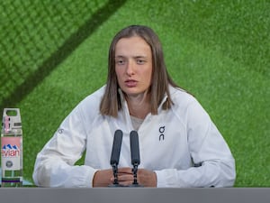 Iga Swiatek during a press conference