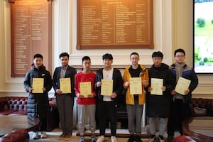 Concord College Top Gold and Gold winners with certificates.