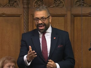 Former home secretary James Cleverly speaking in the Commons