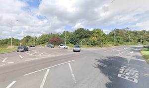 The crash happened on the B5061 in Telford this afternoon. Photo: Google