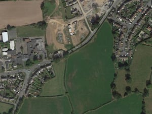 Outline planning permission is being sought for a plot of land in St Martins, near Oswestry. Photo: Google