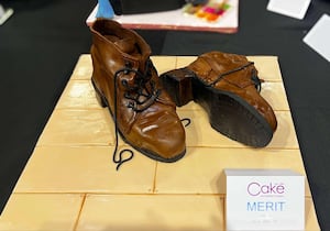 Is it a pair of shoes or a cake? Mabel Mae’s illusion cake which received a merit at Cake International.