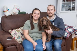 B&DWM - SGB-9409 - Natalie and Gary, and their dog Toby at the Damsons development