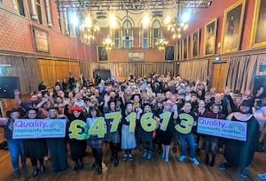 Supporters celebrating the total at the Big Night Live event at Chester Town Hall.