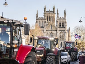 Tractors parade on a route around Selby